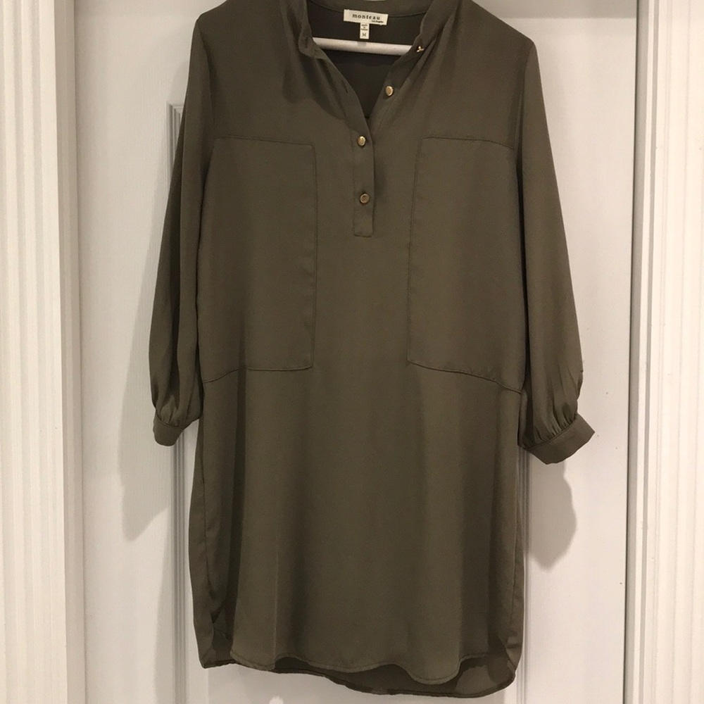 Olive green casual dress